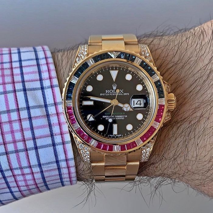 Rolex GMT Master Rainbow / ceas de mana cu diamante AUTOMATIC