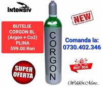 Butelie CORGON (Co2+Argon) PLINA 8L , 200Bari - pentru sudura MIG-MAG