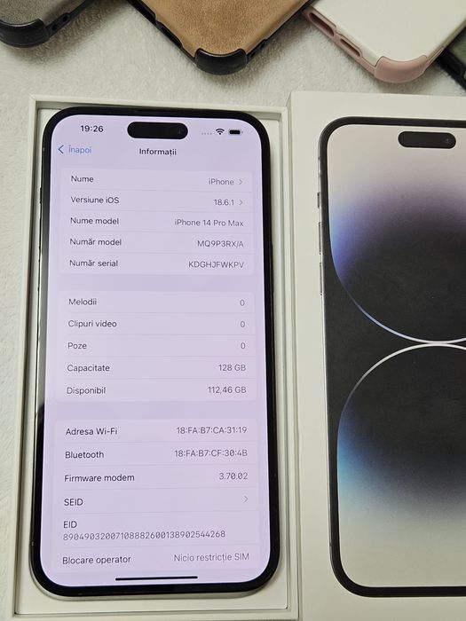 iPhone 14 Pro Max, Space Black, 128 Gb, Stare Foarte Buna