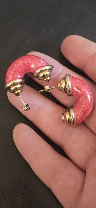 Cercei argint aurit email