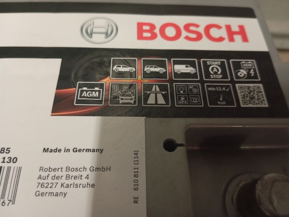 Baterie auto Bosch 95 amperi Agm cu start stop import Germania