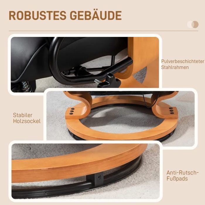 HOMCOM Фотьойл с функция за накланяне