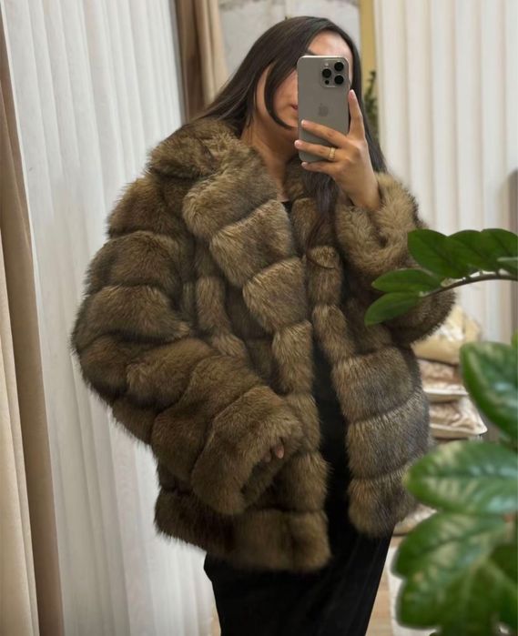 Шуба искусственная под соболь