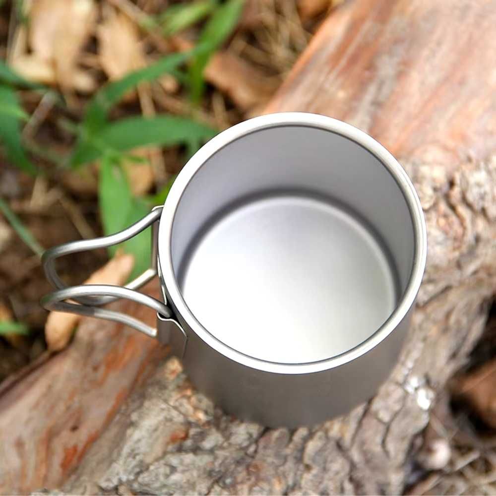 Cana cu perete dublu din titan - cu maner