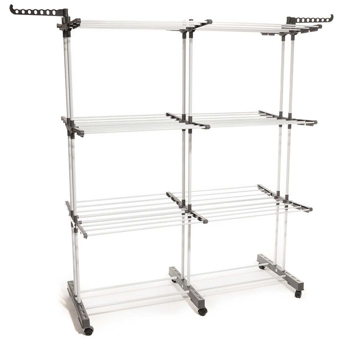 Разтегателен сушилник за дрехи с 3 нива, 72-130см, Германия