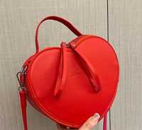 Красное сердце сумка романтика подарок рюкзак чемодан кошелёк