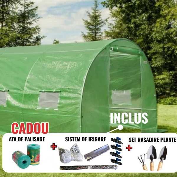 Solar legume 4 x 12 x 2.30m, folie 180g/m2 + Cadou