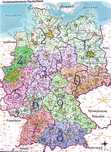 Harta Germania cu cod postal 84x114 cm