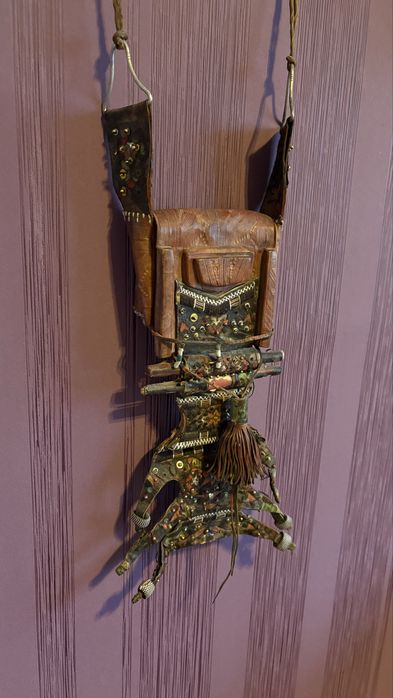 Амулет/Африканска чанта естествена кожа ново