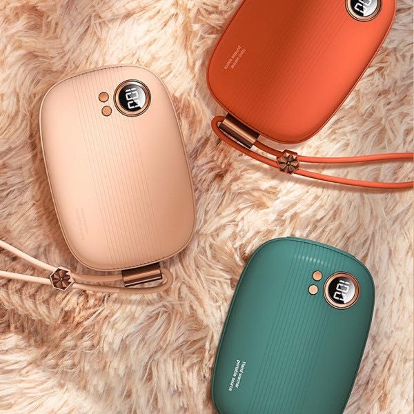 2в1 Елегантен нагревател за ръце и преносима батерия с дисплей 5000mAh