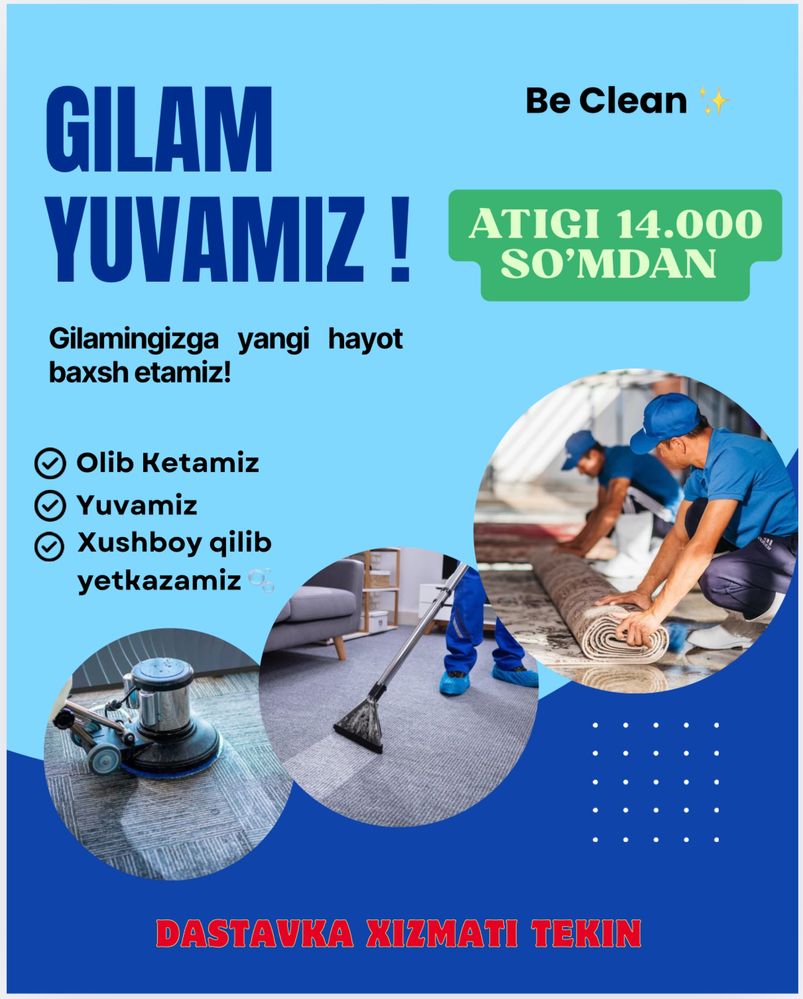 Gilam Yuvish Xizmati Toshkent