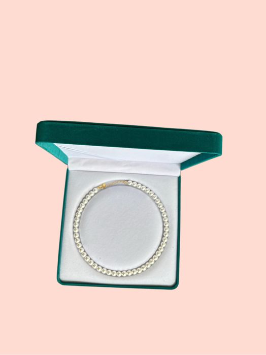 Colier de perle cu inchizatoare argint 925 - Nou, in cutie velur cadou