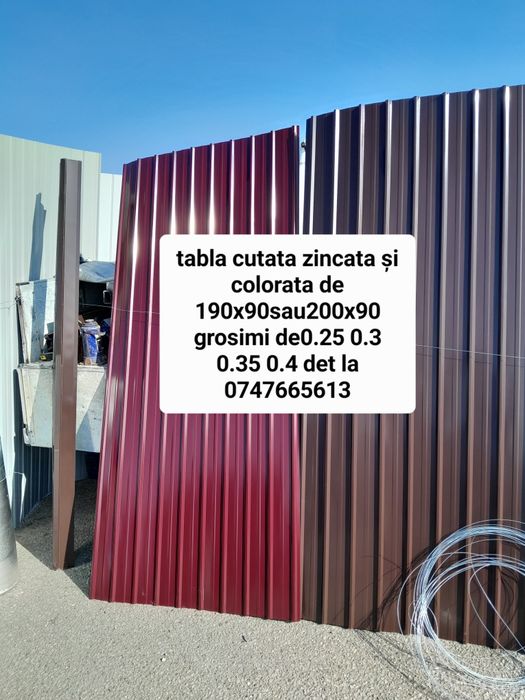 Tabla cutata zincata și colorata 0.2 0.25 0.3 0.35 0.4