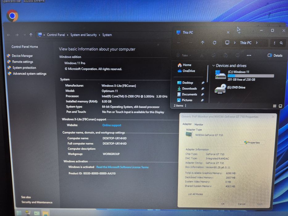 Sistem PC complet office low gaming i5 , gpu 2gb, ssd 256 Intel I5 8gb