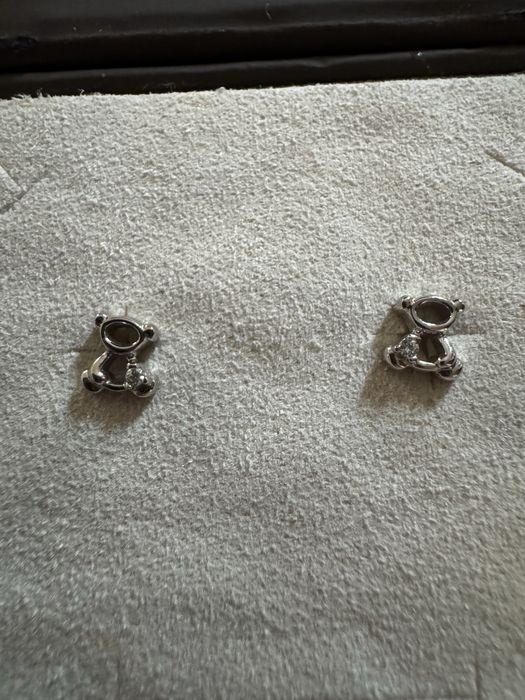 Cercei aur alb Teilor pentru bebelusi