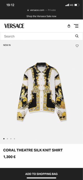 Bluza originala Versace, model Coral Theatre Silk Knit Shirt