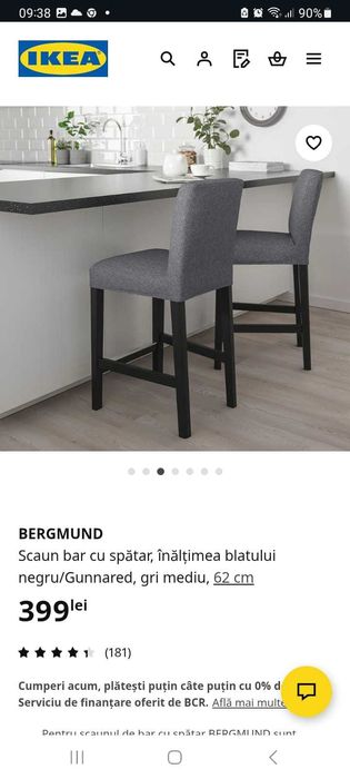 Scaun bar IKEA-Bergmund