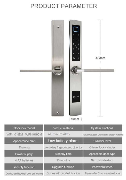 Yala inteligenta /waterproof smart lock TUYA – termopan