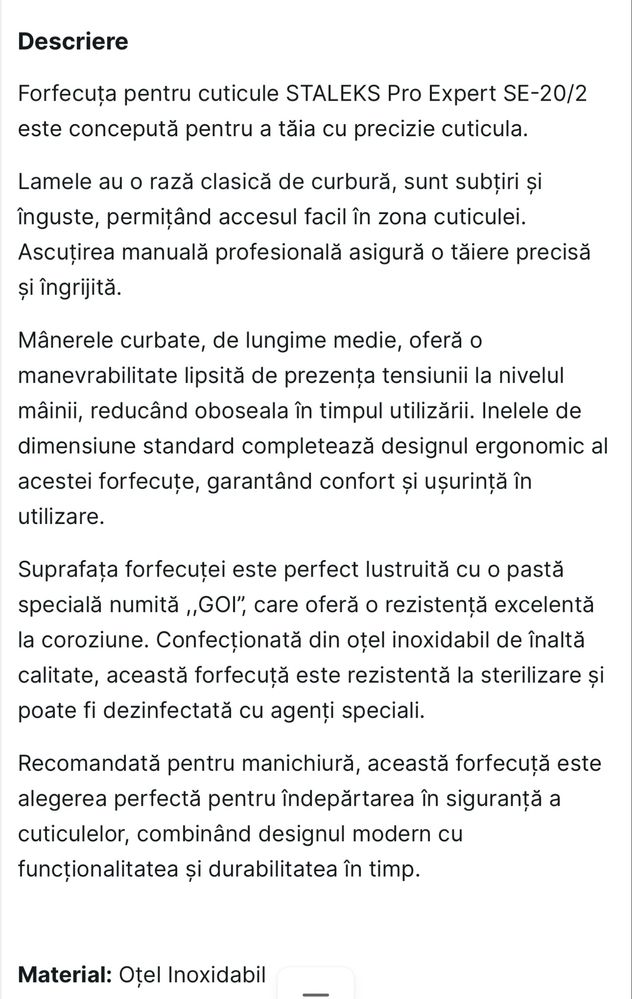 Forfecuta pentru cuticule Staleks Pro Expert  SE 20/2