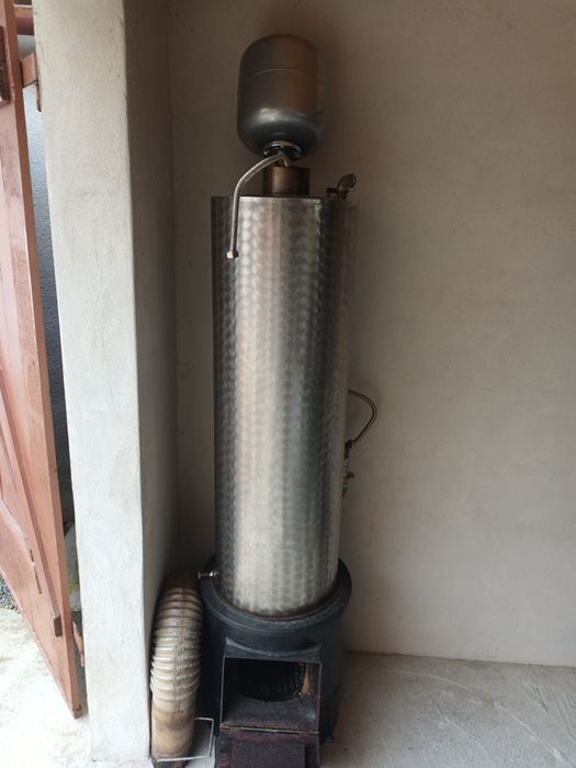 Cazan inox baie cu focar