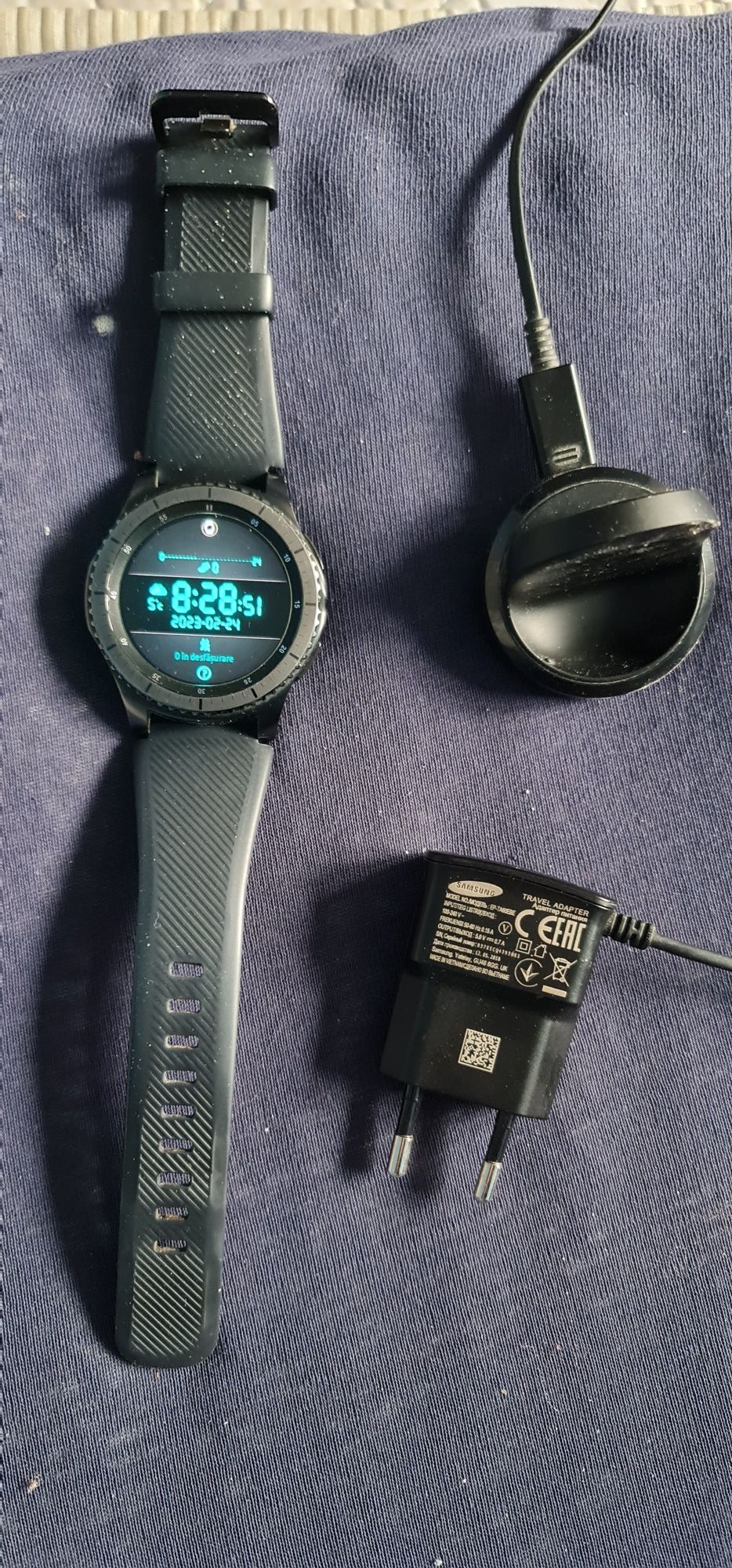 Ceas Smartwatch Samsung Gear S3, Frontier, bratara activa silicon ip68
