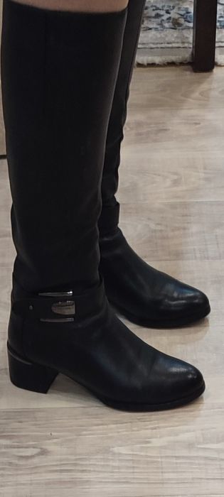 Сапоги кожаные демисезонные женские