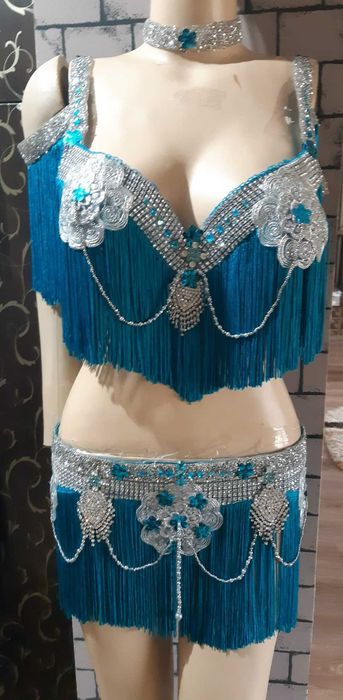 Costum belly dance albastru, nou.