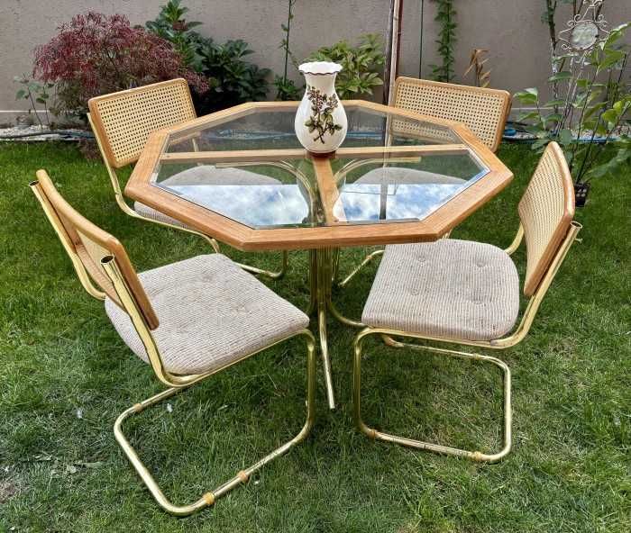Elegant set masa retro-4 scaune-masa octogonala-stil M.Breuer-Franta