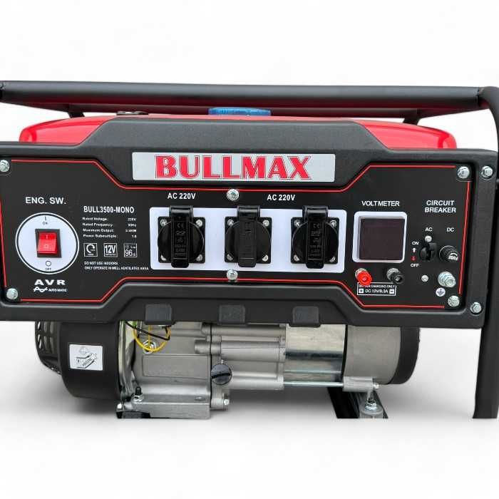 Агрегат за ток 3.5 KW Ръчен Bullmax, Червен, Меден ротор и статор, AVR