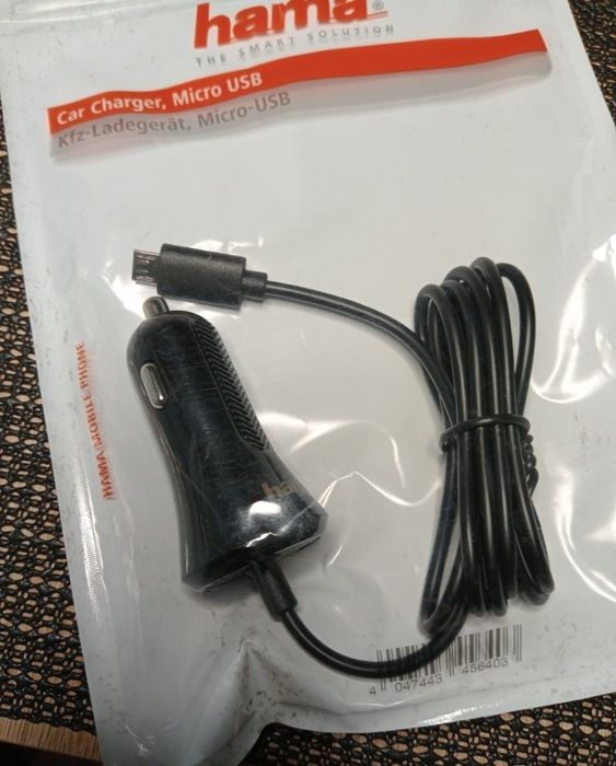 Incarcator auto HAMA, 12-24 v, mufa micro USB, noi