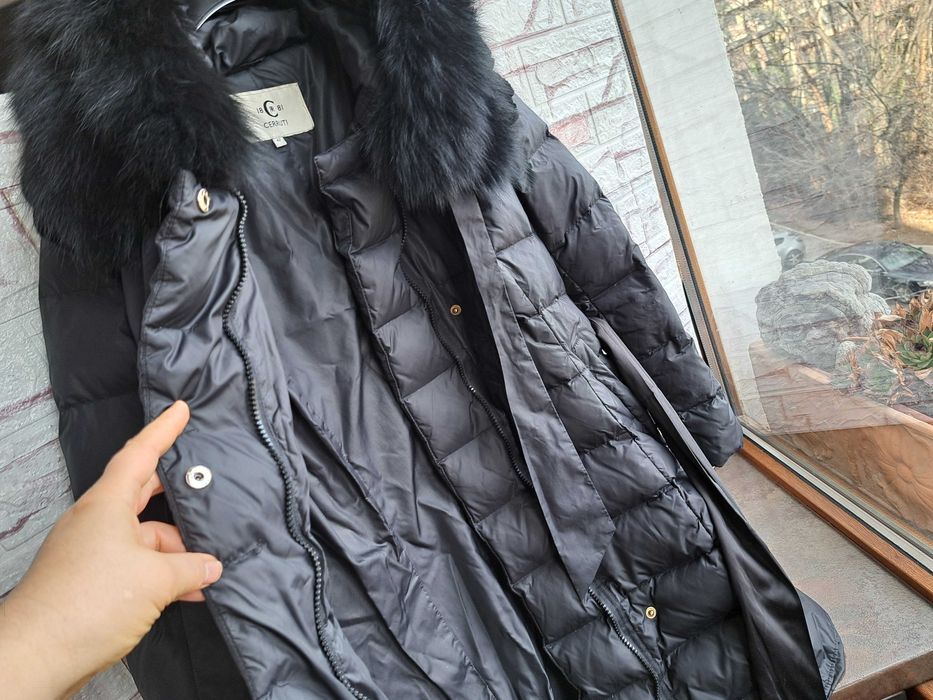 дамско яке,зимно,дълго пухено,шуба гъши пух, Cerruti 1881,лисица