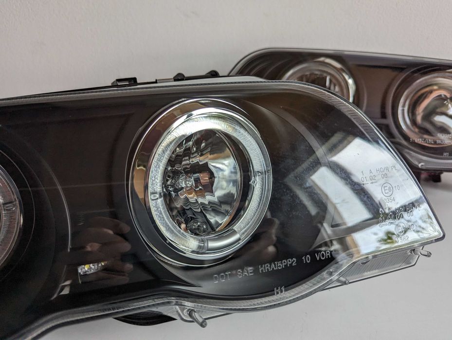 Фарове БМВ Е46 ЛЕД Черни Тунинг Angle eyes LED BMW E46 Седан 98-01'