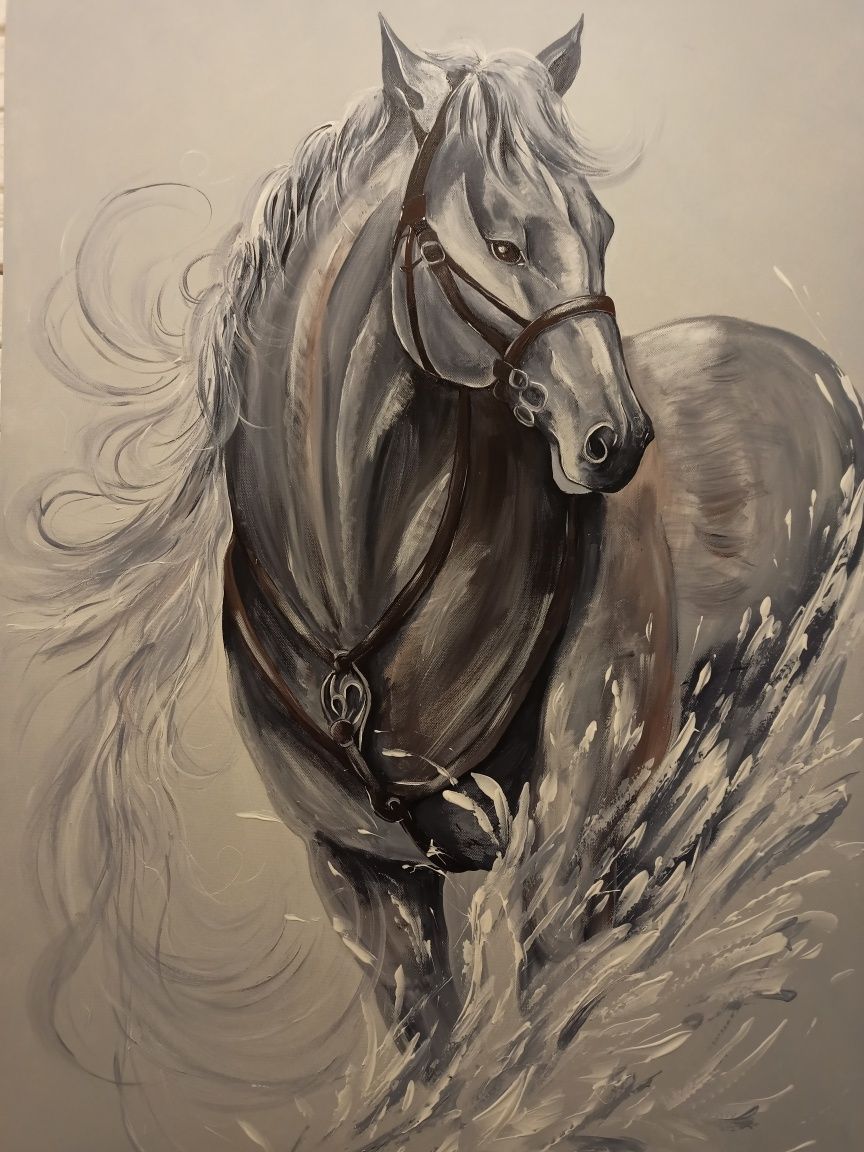 Картина Серая лошадь