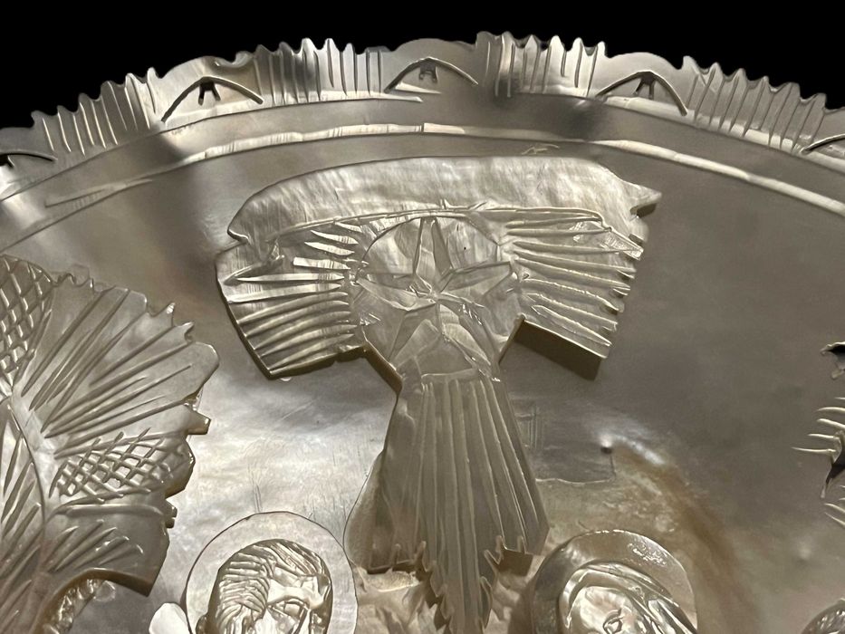 icoana tablou sculptura diorama placheta sidef art bieder rococo