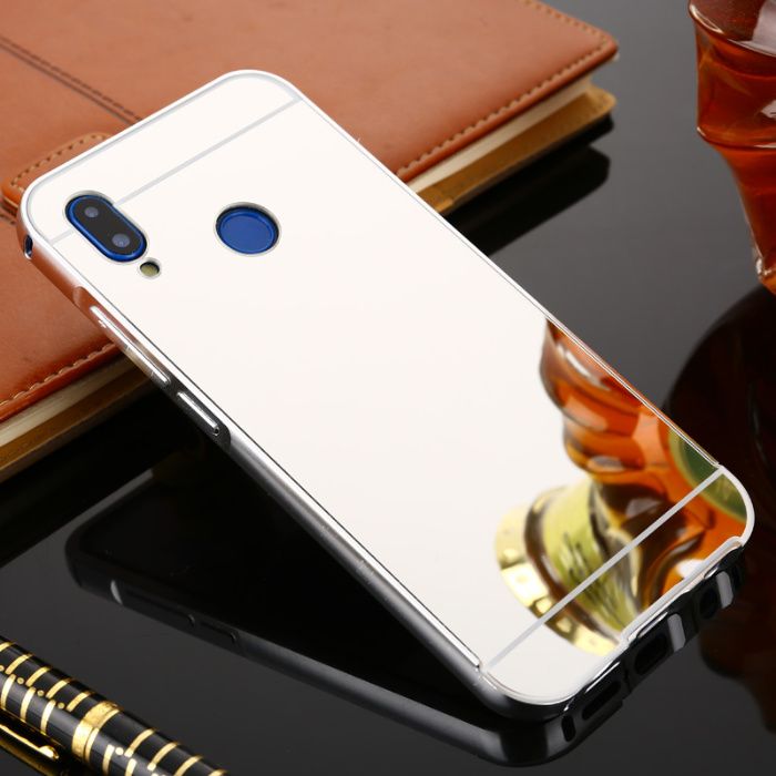 Husa / Bumper aluminiu + spate Oglinda pt Huawei P20, Honor 7, Honor 8