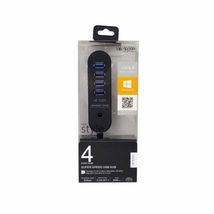 USB-Hub 3.0 iETOP 03-07 4-ports USB 3.0 Black