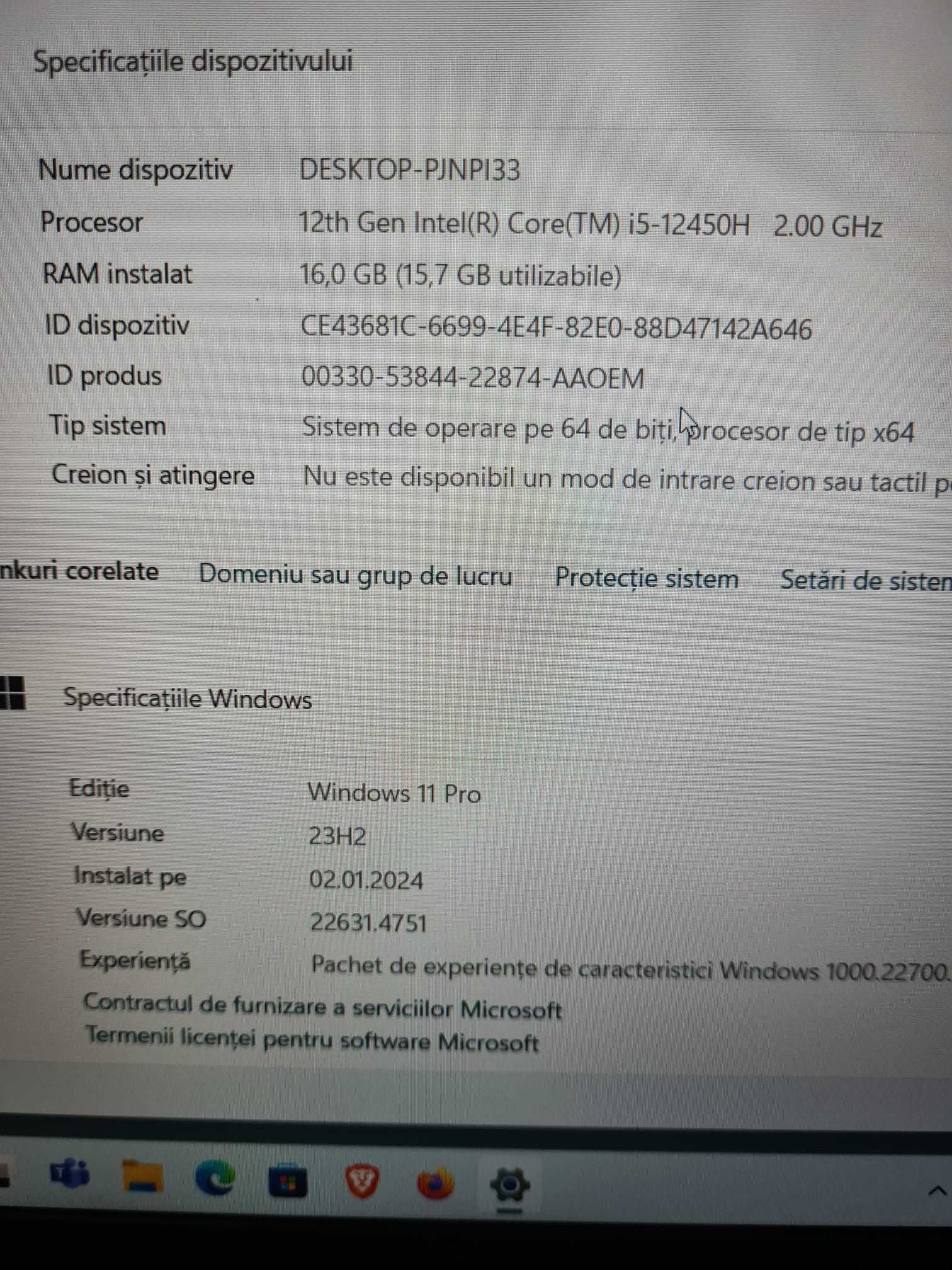 MSI Thin 15 GF63 12UCX RTX™ 2050 Garanție