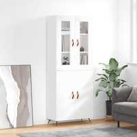 vidaXL Висок шкаф, бял гланц, 69,5x34x180 см, инженерно дърво 3198187