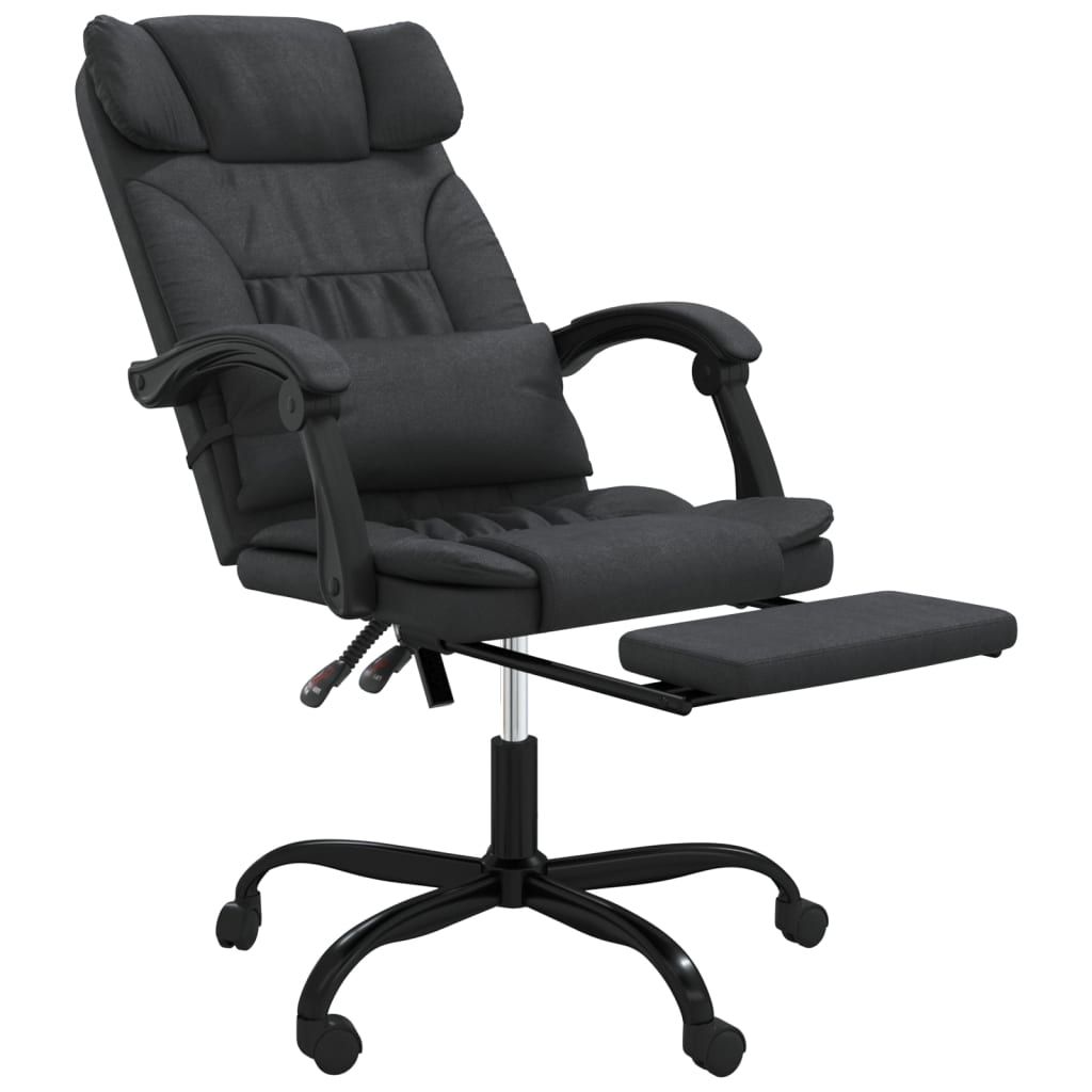 vidaXL Наклоняем офис стол, черен, изкуствена кожа 349733