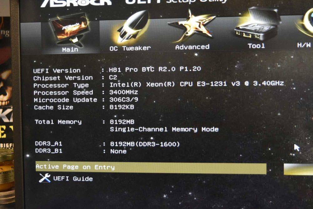 Asrock H81 Pro BTC + CPU Xeon E3-1231 V3 1150 socket - I7 analog 4770