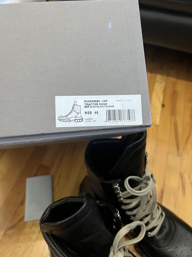 Rick Owens TRACTOR BOOTS 45 номер