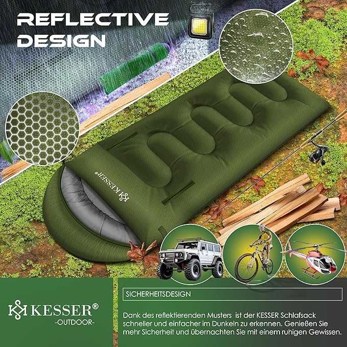 Спален чувал KESSER® за 3-4 сезона 175 x 83 cm