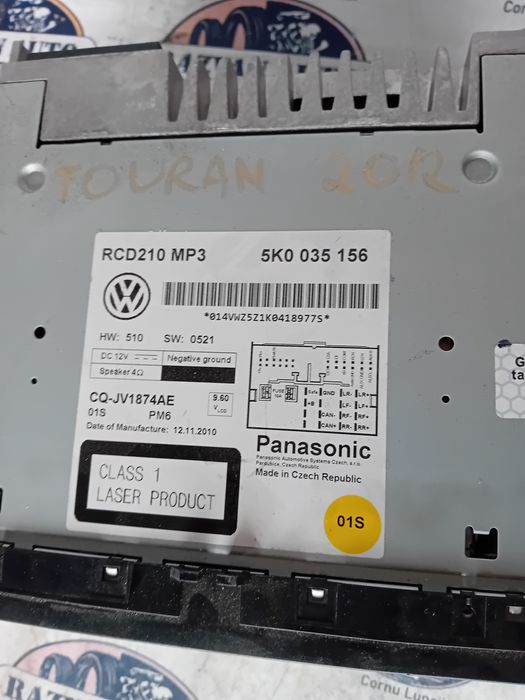 cd player  volkswagen touran 2012