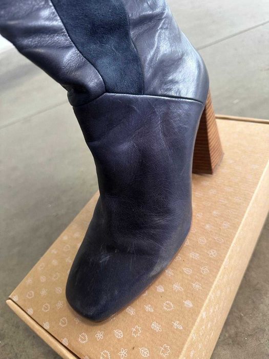 Cizme piele albastru bleumarin mov 40