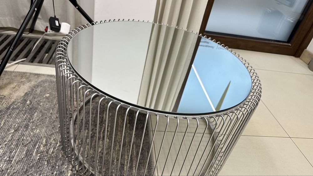 Две холни маси за кафе Kare дизайнерски помощни огледни метални