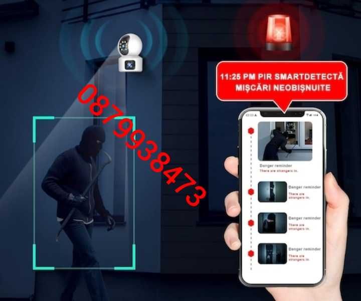 ПРОМО Двойна камера 3K 5G AI WiFi безжична IP 67 iCSee camera