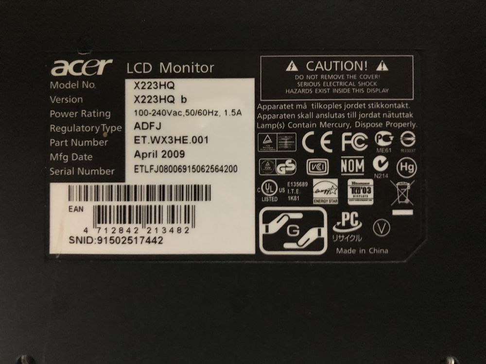 Monitor ACER X223HQ