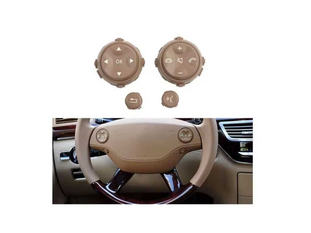 Капачета за бутони на волан за Mercedes S-Class W221 Pre-Face