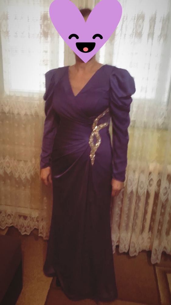 Rochie nunta culoare mov-albastru