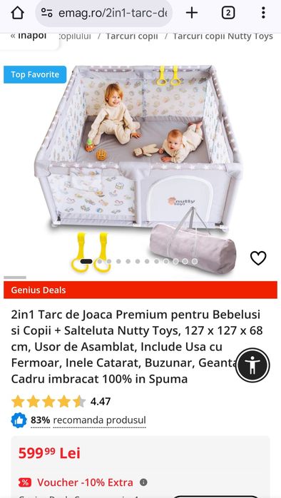 2 in 1 Tarc joaca bebelusi Premium